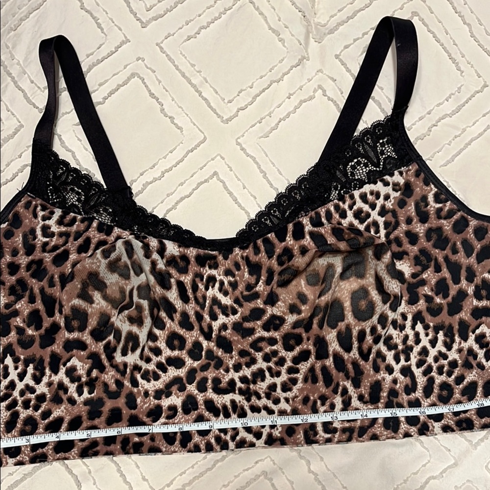 Ruby Ribbon Brown and Black Bra with Leopard Print and Thin Straps